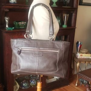 Coach pebble leather tote Brown  F14684